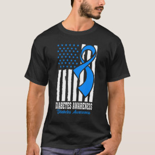 Camiseta Diabetes Guerreiro Azul Fita T1D Tipo 1 Diabetes A