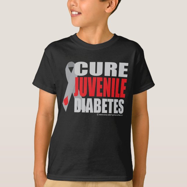 Camiseta Diabetes juvenil da cura (Frente)