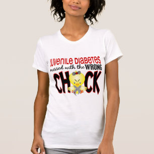 Camiseta Diabetes juvenil sujado com o pintinho errado