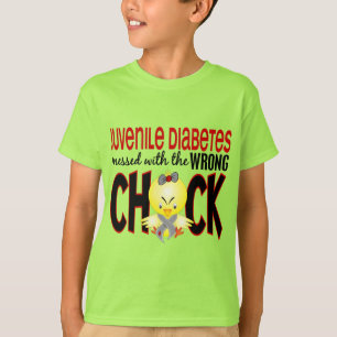 Camiseta Diabetes juvenil sujado com o pintinho errado