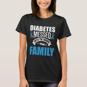 Camiseta Diabetes Mensados Com A Família Errada T1d Tipo Um