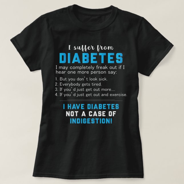 Camiseta Diabetes não é um caso de indigestão (Frente do Design)
