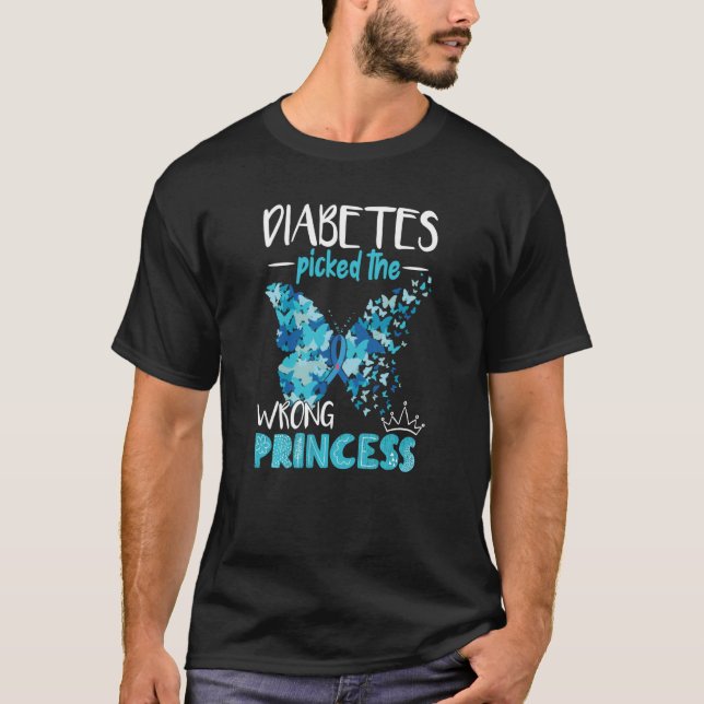 Camiseta Diabetes Pegou A Princesa Errada Diabetes (Frente)