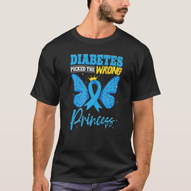 Camiseta Diabetes Picked The Wrong Princess  T1D Diabetes A (Frente)