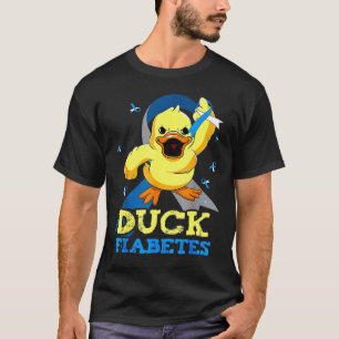 Camiseta Diabetes Sensibiliza Pato Fíabetes Para Mulheres
