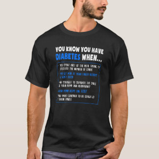 Camiseta Diabetes Sensibilização Diabetes Tipo 1 Funny Pun