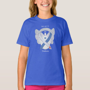 Camiseta Diabetes Sensibilização Fita Anjo Personalizado