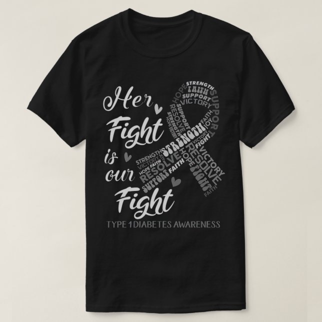 Camiseta Diabetes Tipo 1 Sensibilização Sua Luta é nossa Lu (Frente do Design)