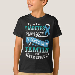 Camiseta Diabetes Tipo 2 Para Diabetes Azul Familiares