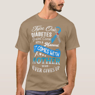 Camiseta Diabetes Tipo Um Para Diabetes Azul-Mãe
