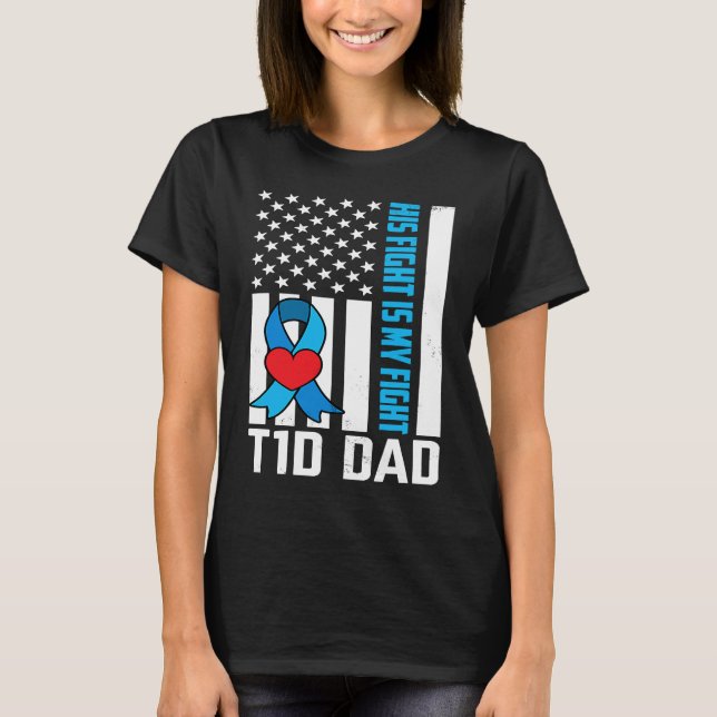 Camiseta Diabetes Warrior T1D Dad American Flag Diabetes Aw (Frente)