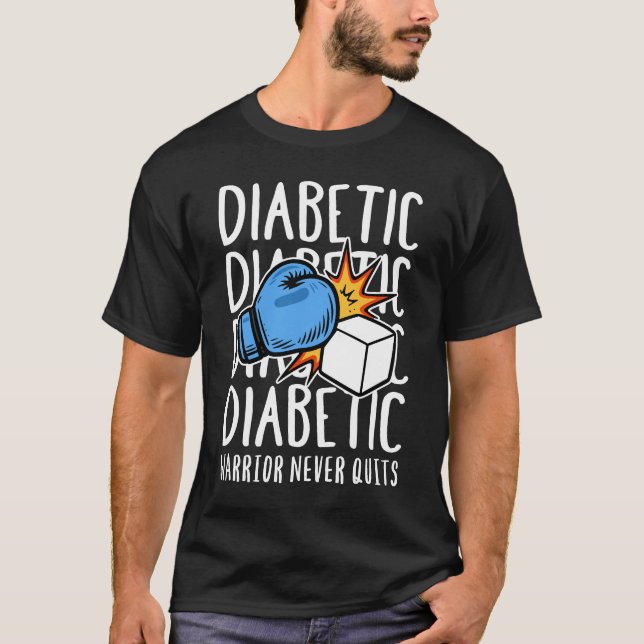 Camiseta Diabetic Warrior Never Quits (Frente)