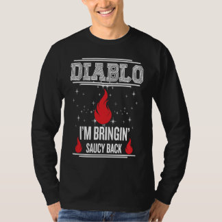 Camiseta Diablo I'm Bringin Saucy Back Halloween Christmas 