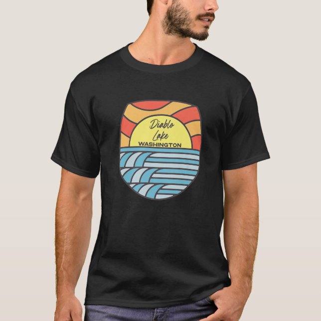 Camiseta Diablo Lake Washington WA Sunset Vacation Souvenir (Frente)