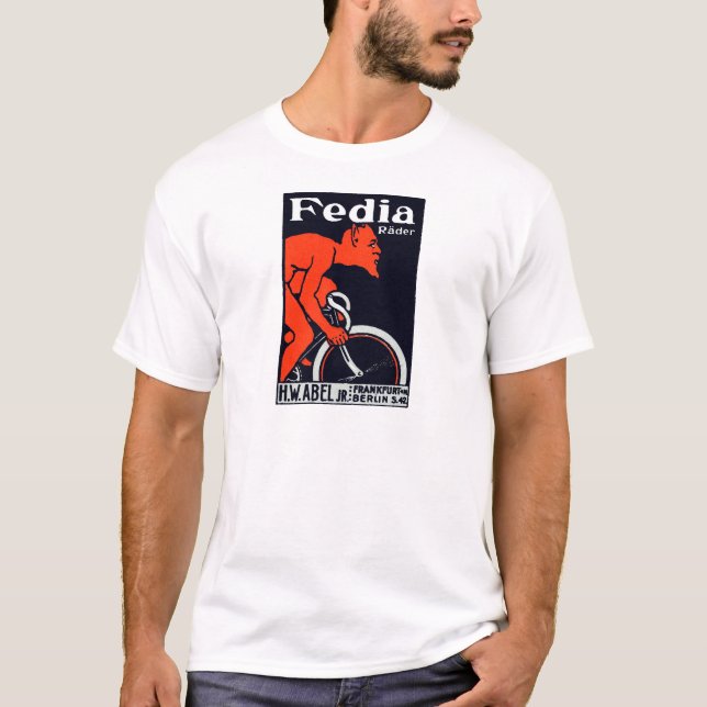 Camiseta Diabo 1920 que monta uma bicicleta (Frente)