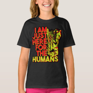 Camiseta Diabo Assustador do Halloween Aqui pelos Humanos