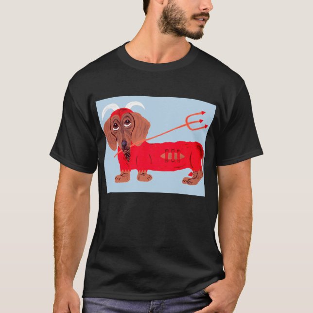 Camiseta Diabo Dachshund (Frente)