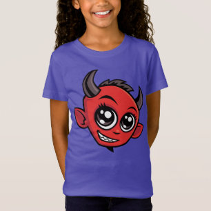 Camiseta Diabo de Cartoon Bonito Sorrindo