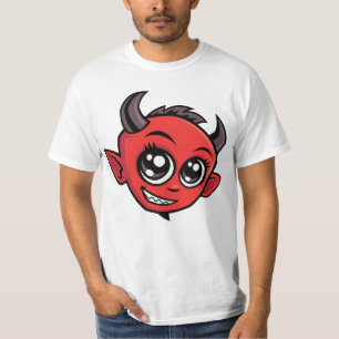 Camiseta Diabo de Cartoon Bonito Sorrindo