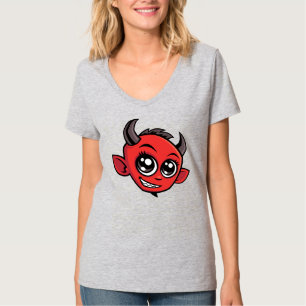 Camiseta Diabo de Cartoon Bonito Sorrindo