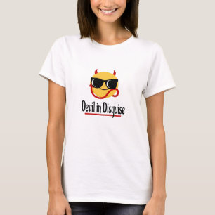 Camiseta Diabo disfarçado Emoji Hot Trendy Engraçado
