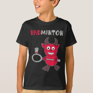 Camiseta Diabo do Badminton Jogador de Badminton Peteca Esp