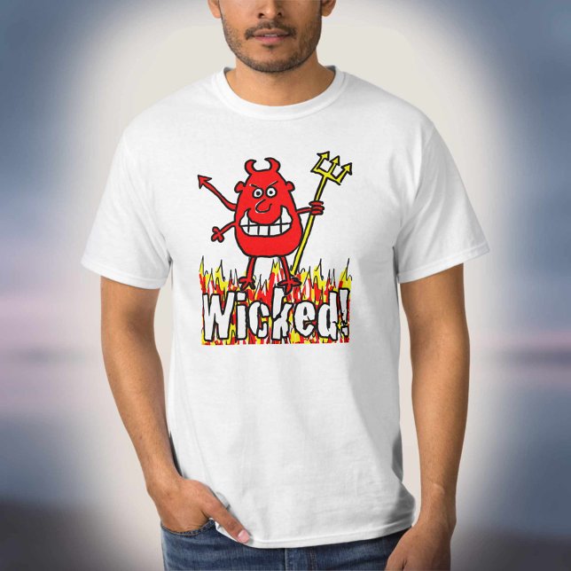 Camiseta Diabo Malvado com Desenho de Chamas (Criador carregado)