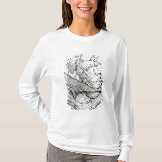 Camiseta Diabo que joga a cabeça como um saxofone, 1144 do (Frente)