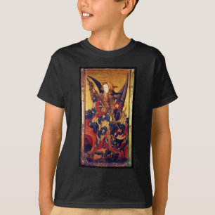 Camiseta Diabo vencendo de St Michael como o cavaleiro