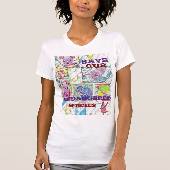 Camiseta diafragma australiano de espécies ameaçadas de ext (Frente)