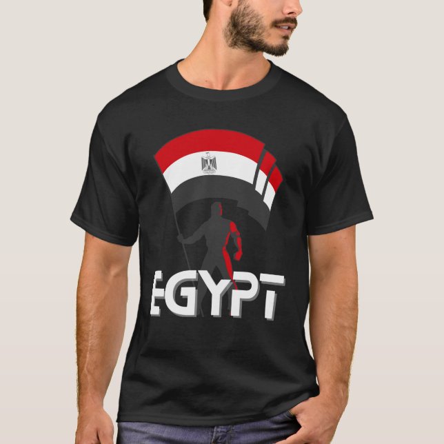 Camiseta diafragma de bandeira do Egito (Frente)