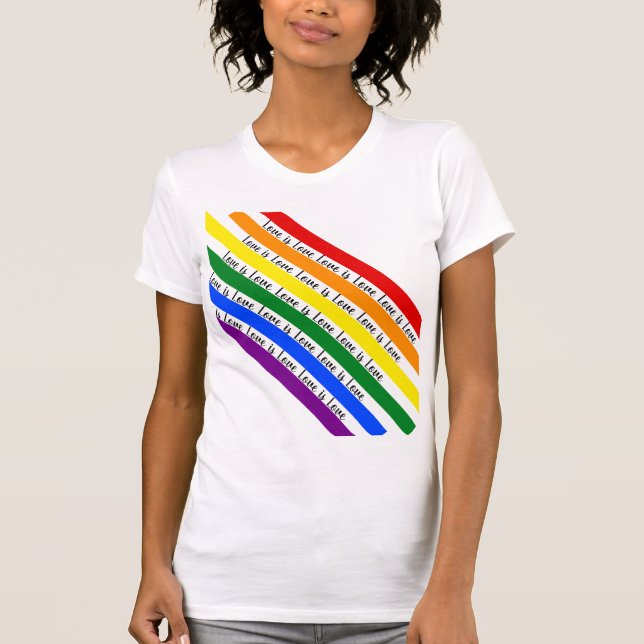 Camiseta Diagonal de Stripes de Arco Feliz e Brilhante Colo (Frente)