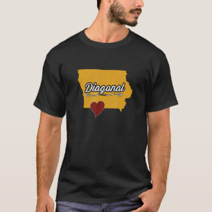 Camiseta DIAGONAL IOWA IA EUA Cute Souvenir Merch Cidade do