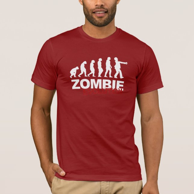 CAMISETA DIAGRAMA DA EVOLUÇÃO DO ZOMBI (Frente)