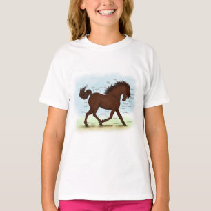 Camiseta Diagrama de Anatomia Educacional do Equino Marrom