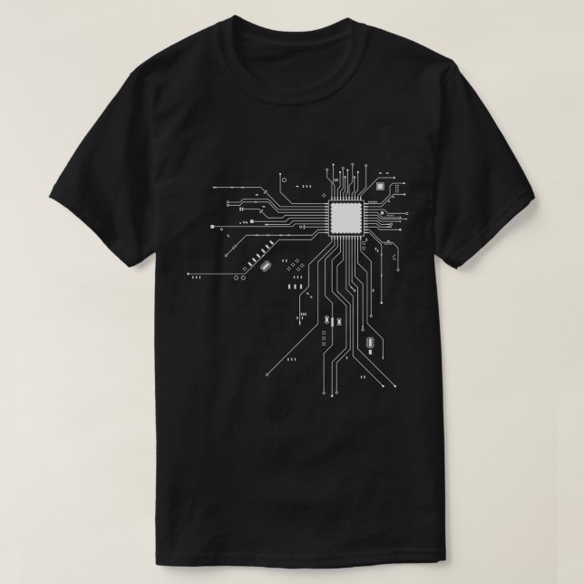 Camiseta Diagrama de circuito do processador da CPU T-Shirt (Frente do Design)