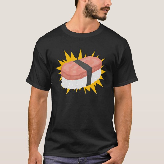 Camiseta Diagrama de instrução de Comida de Musubi do Spam  (Frente)