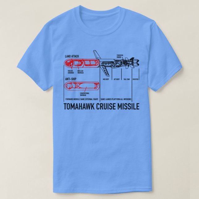 Camiseta Diagrama de Mísseis de Cruzamento Tomahawk (Frente do Design)