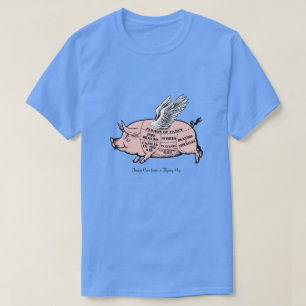 Camiseta Diagrama de Recortes de Porcos Voadores