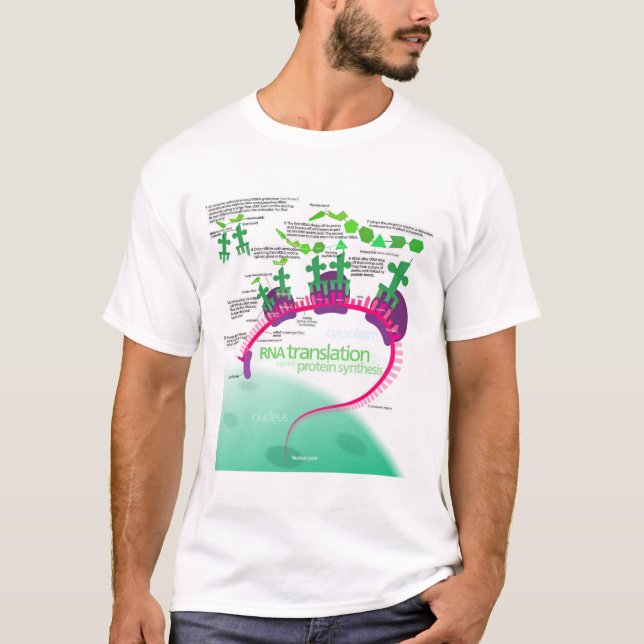 Camiseta Diagrama de síntese de proteínas da tradução de AR (Frente)