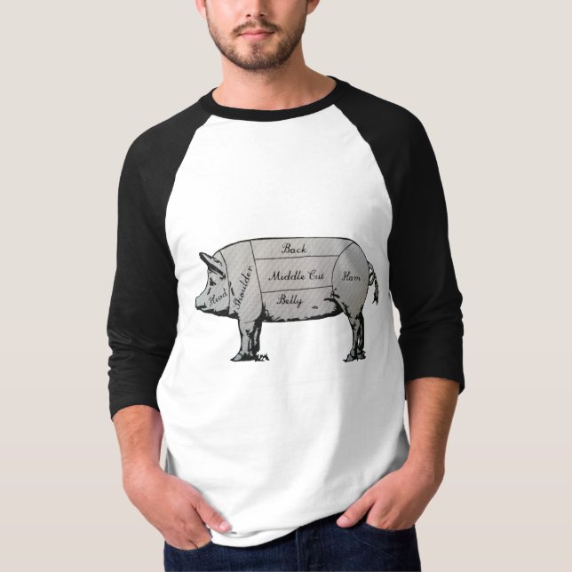 Camiseta Diagrama de Suínos do Butcher (Frente)