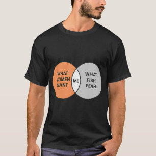 Camiseta Diagrama de Venn do que as Mulheres Querem e do qu