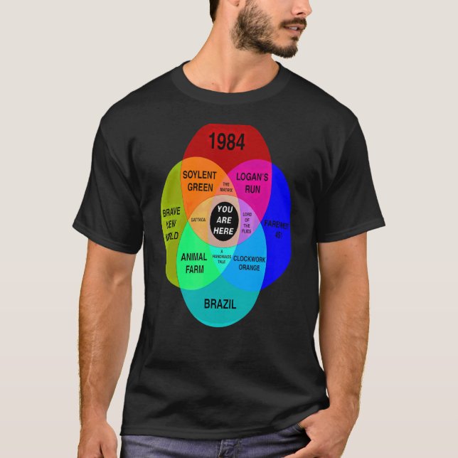 Camiseta Diagrama De Venn Dystopian Você Está Aqui (Frente)