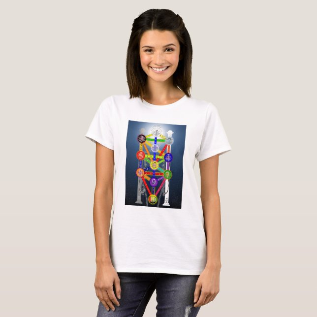 Camiseta Diagrama do diagrama da árvore da vida cabalística (Frente Completa)