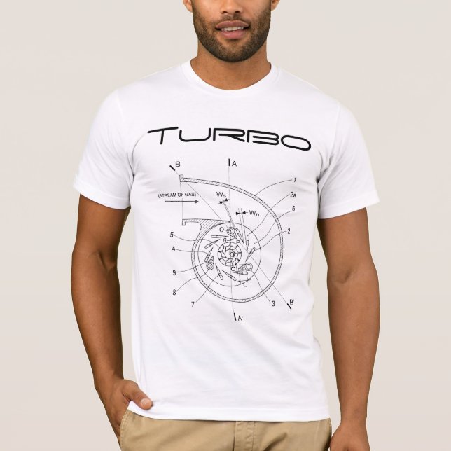 Camiseta Diagrama esquemático de Turbo (Frente)