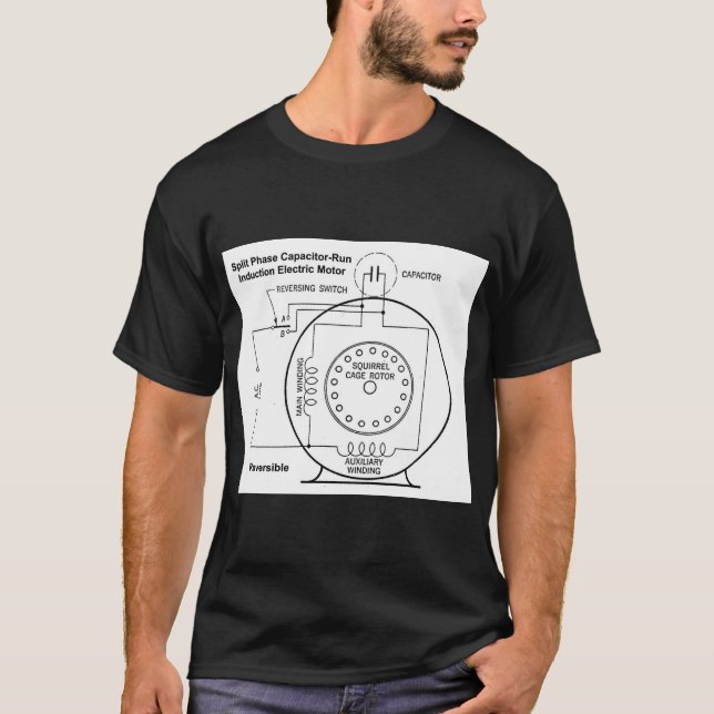 Camiseta Diagrama T-Shirt Do Motor De Indução Fracionada (Frente)