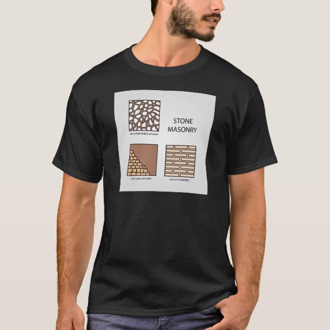 Camiseta Diagramas da alvenaria de pedra (Frente)