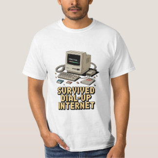 Camiseta Dial-Up Internet Survivor – Retro Vintage Nostalgi