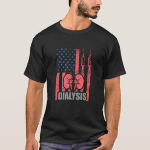 Camiseta Diálise Seringa de Bandeira Americana Orgulhosa Ri