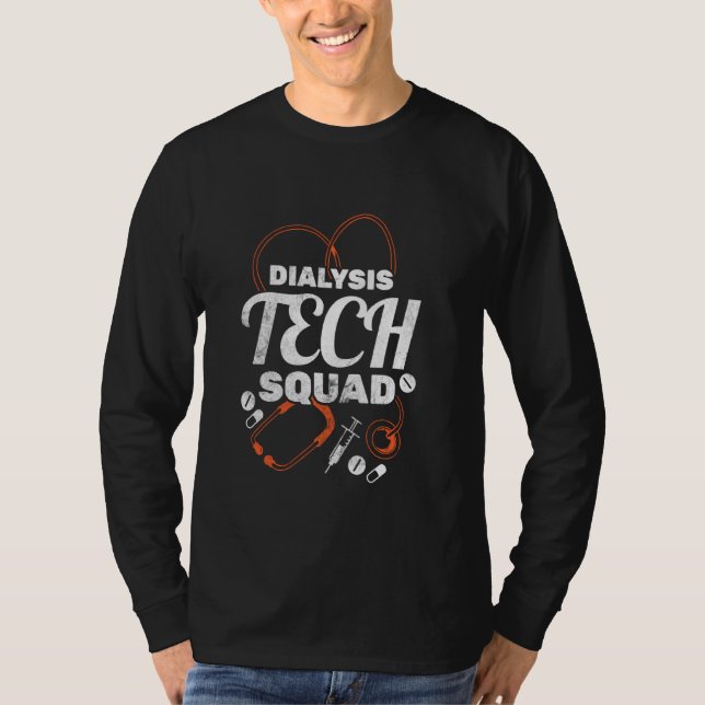 Camiseta Diálise Técnica do Técnico de Diálise em Esquadra  (Frente)